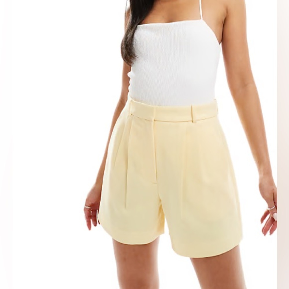 Abercrombie & Fitch High Waisted Yellow Shorts